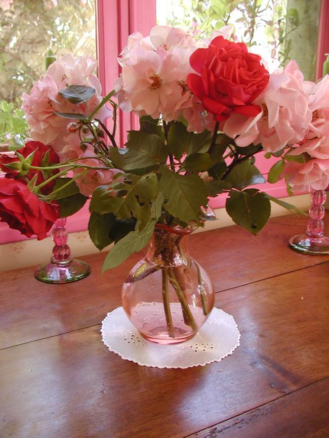 So sweet round doily with hand embroidered vine grapes on linon