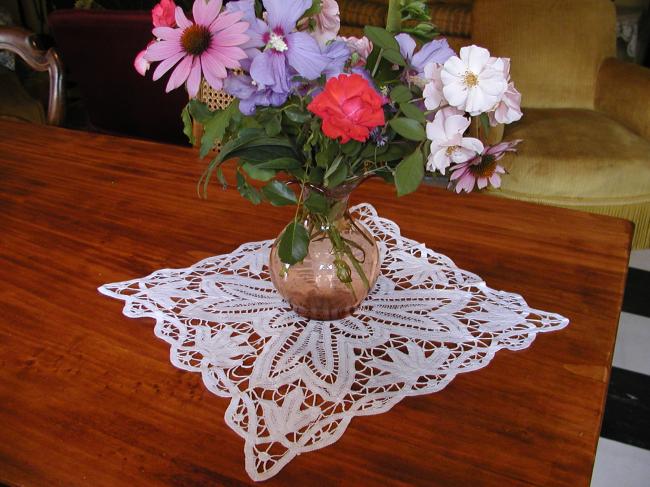 Lovely Battenburg tape lace table centre 1930