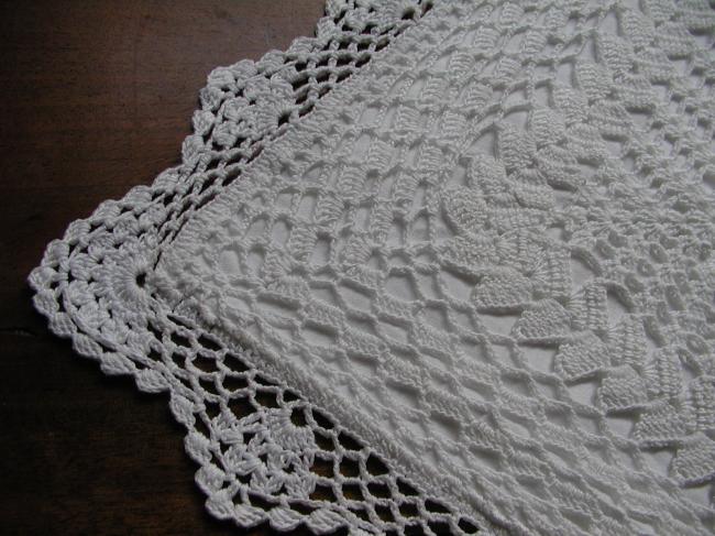 Wonderful  handmade crochet lace pillow or cushion case 1940