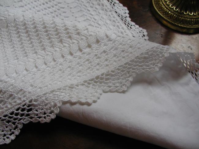 Wonderful  handmade crochet lace pillow or cushion case 1940