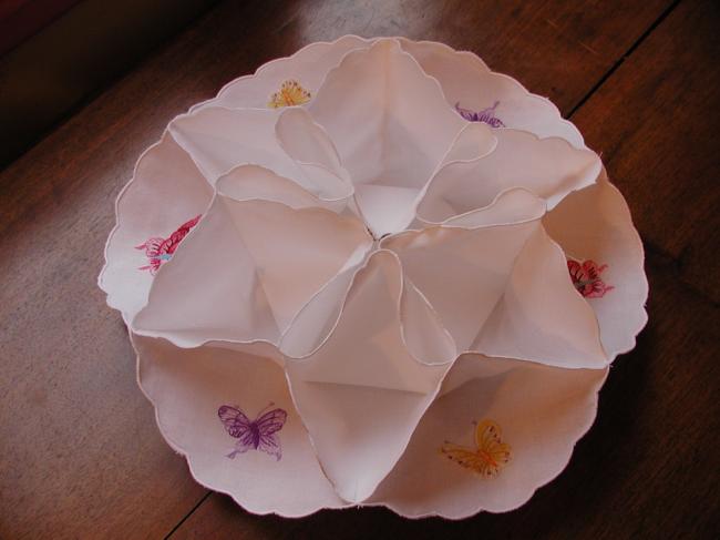 Lovely embroidered cookies basket with colourful butterflies