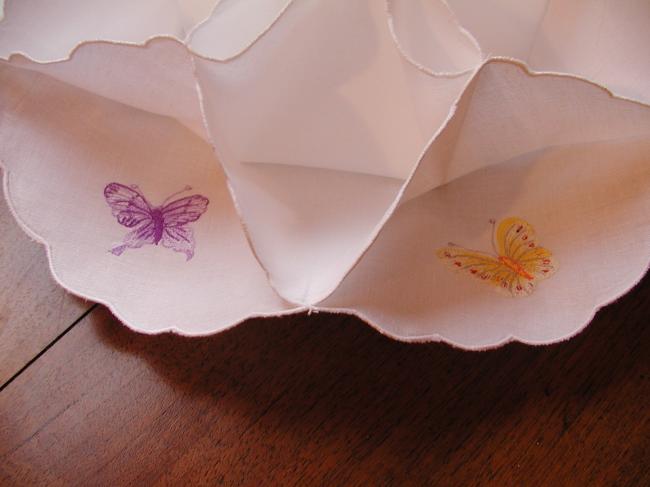 Lovely embroidered cookies basket with colourful butterflies