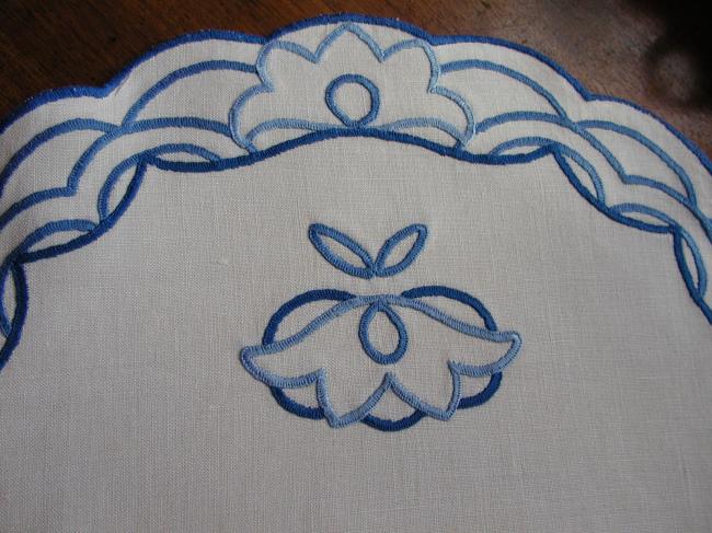 Lovely blue hand-embroidered tea-cosy