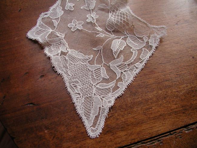 Stunning hand made embroidered net collar 1880