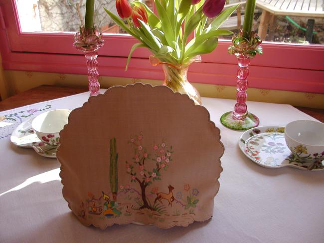 Gorgeous tea cosy with Maharaja scene in Mountain with lots of flowers