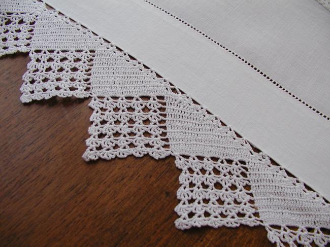 Lovely occasional tablecloth with inserts and crochet lace 1900