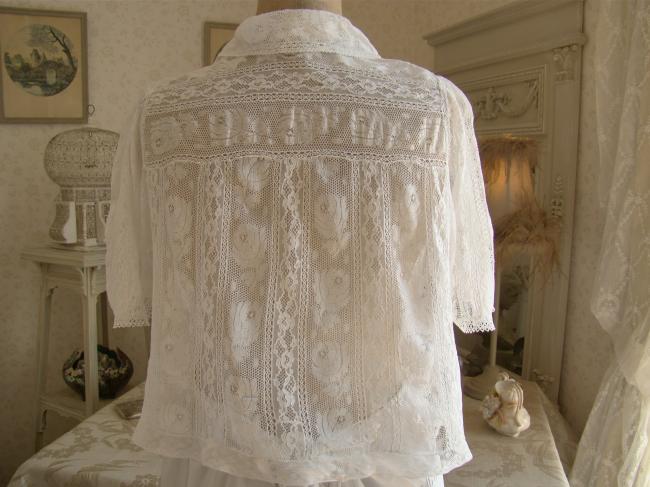 Superbe blouse en dentelle de Calais et  Valenciennes, années 1920