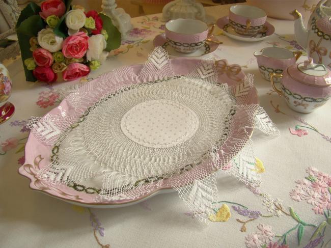 So sweet  star shape edwardian hairpin lace doily 1900