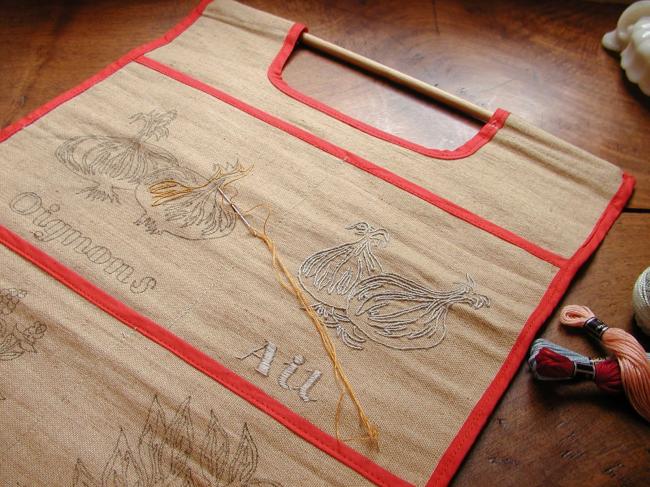 Wonderful french bag with 5compartments for herbs, etc..ready to be embroidered