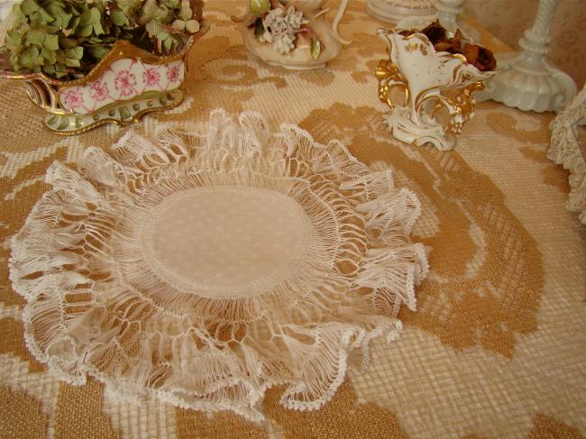 Gorgeous edwardian hairpin lace doily 1900