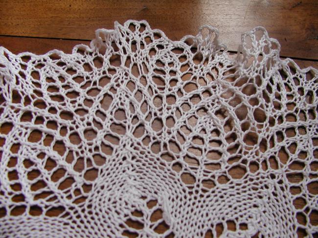 Lovely crochet lace doily in white cotton