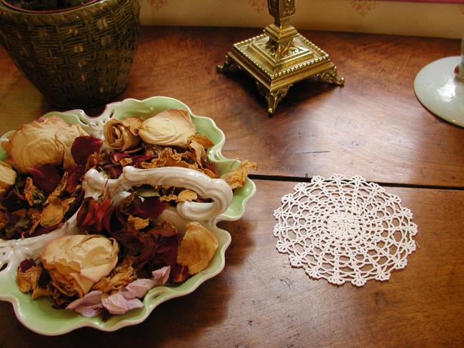 So sweet tiny round doily in crochet lace