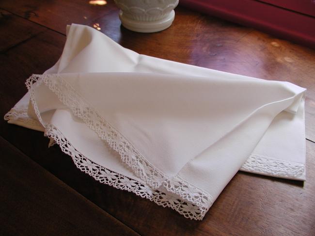 Lovely bolster slip with Cluny style machine lace