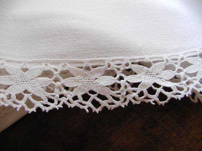 Lovely bolster slip with Cluny style machine lace