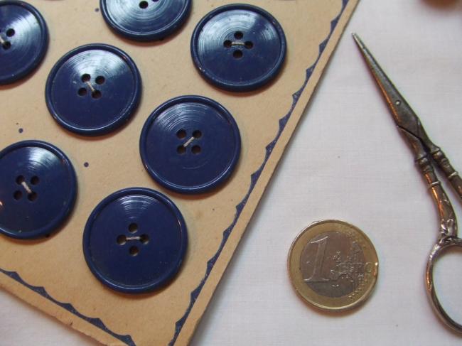 Carte de 12 gros boutons ronds de couleur bleue , Nouveautés de Paris