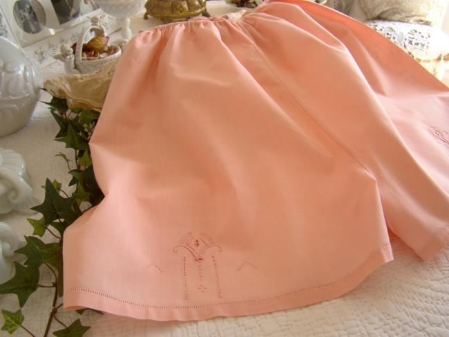 Jolie culotte panty rose agrémentée de broderie 1920-30