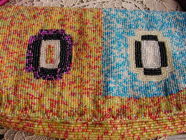 So gorgeous evening bag with hand-embroidered  colorfull beads