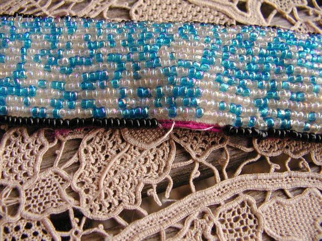 So gorgeous evening bag with hand-embroidered  colorfull beads