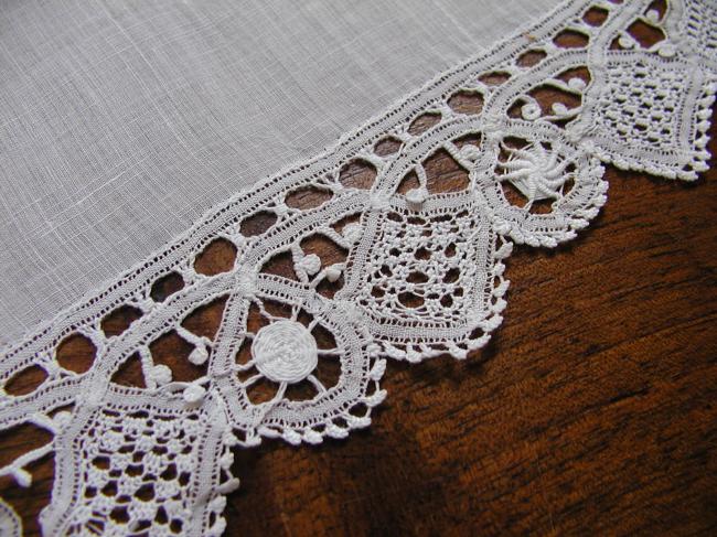 Breathtaking doily with stunning  ultra fine Renaissance tape lace