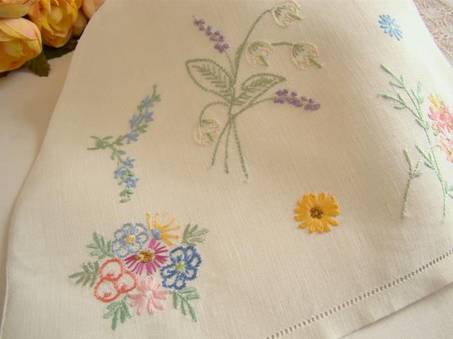 Lovely tea cosy with hand- embroidered flowers