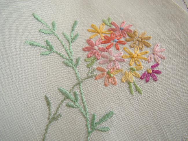 Lovely tea cosy with hand- embroidered flowers