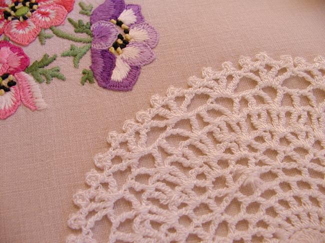 Two sweet doilies in hand-made Crochet lace