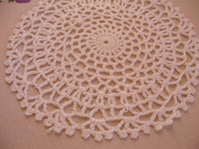 Two sweet doilies in hand-made Crochet lace