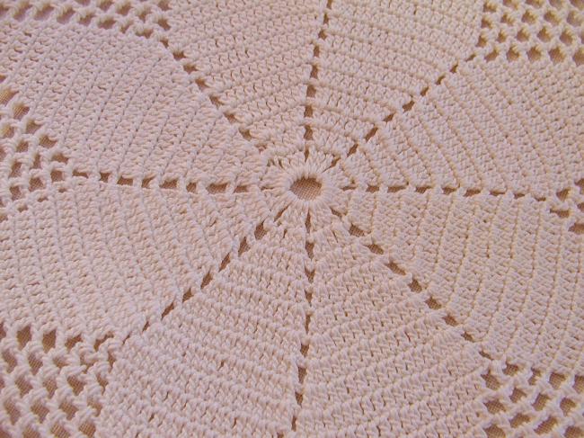 Sweet doily in star shape with hand-made Crochet lace 1930