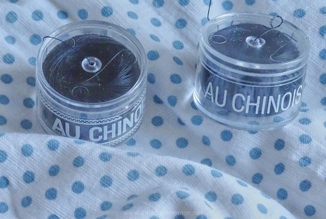 Vintage bobine de fil de lin 'Au Chinois', noir en n°100
