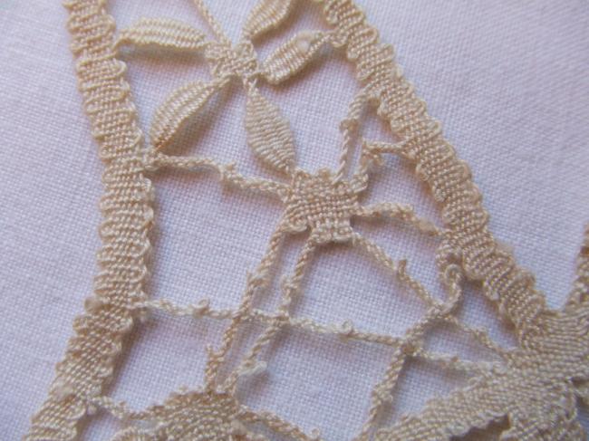 Superbe motif d'insertion en dentelle de fuseaux , motif de papillon,19ème