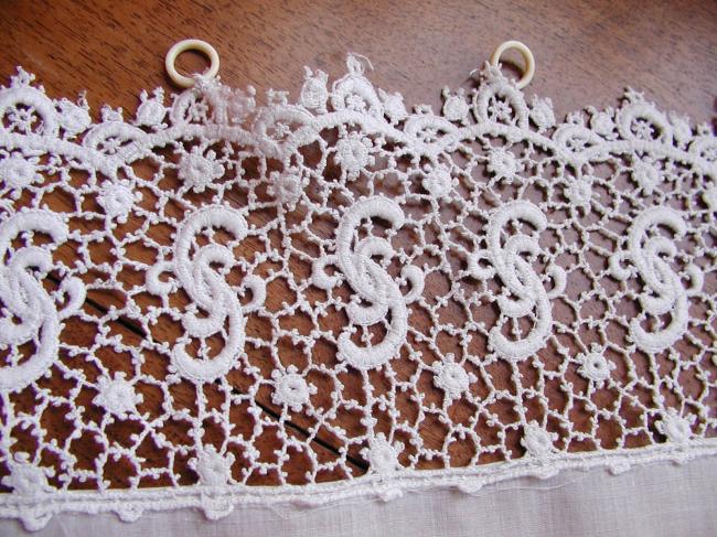 Very attractive pair of little curtain with insert of chemical lace1920