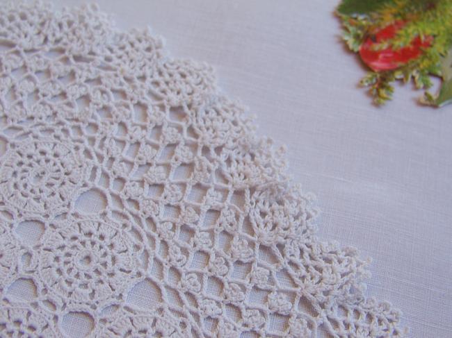 Sweet hand made crochet lace round doily