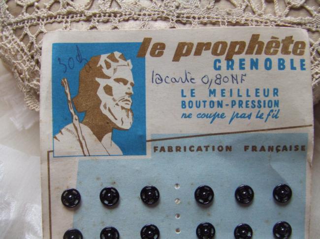 Carte de 36 petits Boutons pression, Le Prophète, en 6mm