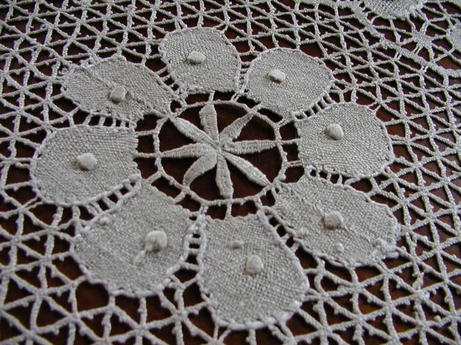 Lovely bobbin lace trolley mat, Cluny lace