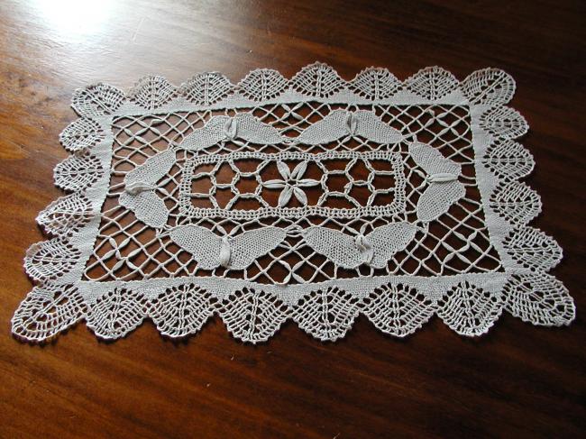 So charming  butterflies bobbin lace oblong doily