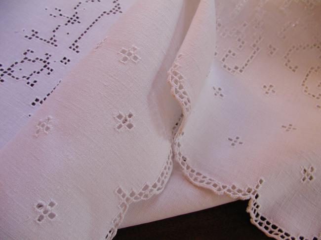 So lovely tablecloth with Hardanger embroidery