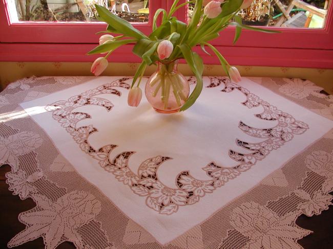 Spectacular designer Mary Card crochet lace tablecloth