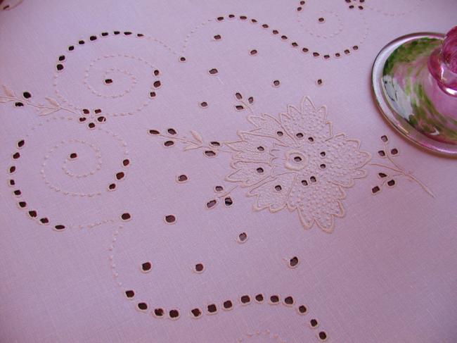 So charming little tablecloth with embroidered flowers