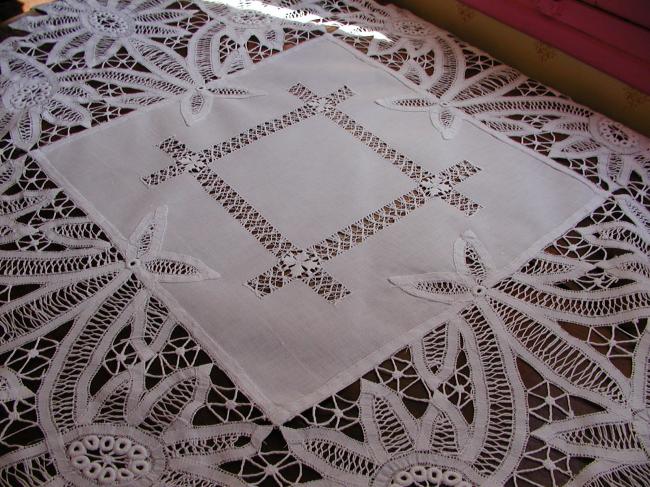 Gorgeous Battenburg tape lace tablecloth 1900