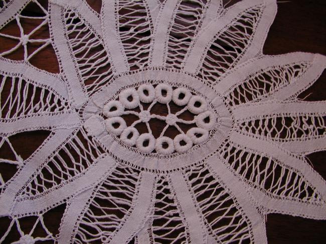 Gorgeous Battenburg tape lace tablecloth 1900